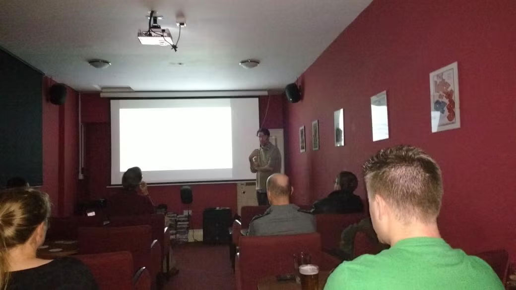 Andy Hughes presenting at The Park Tavern
