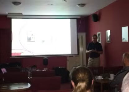 Nick Young presenting at The Park Tavern