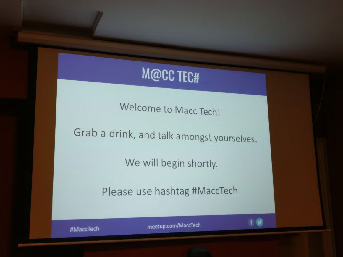 Macc Tech Intro Presentation at The Park Tavern