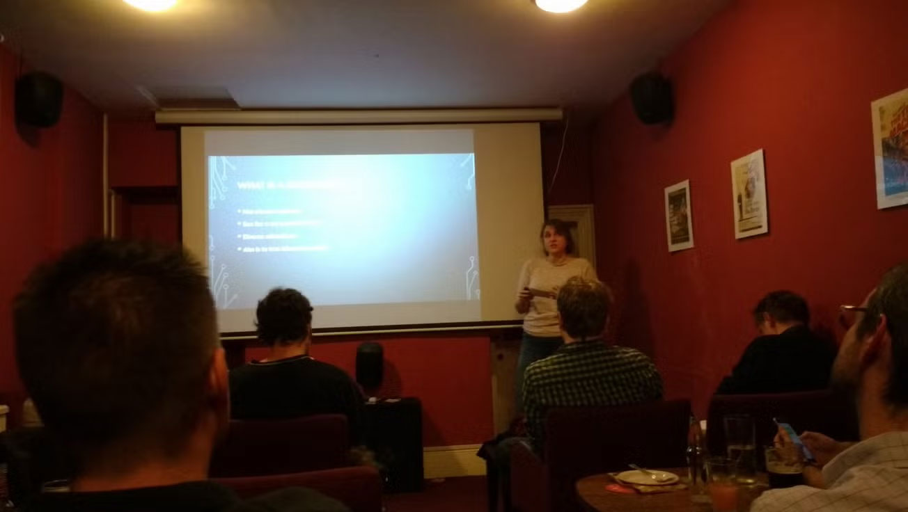 Rachel Breeze presenting at The Park Tavern