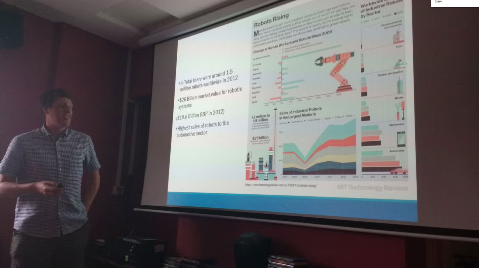 Kai Longshaw presenting at The Park Tavern