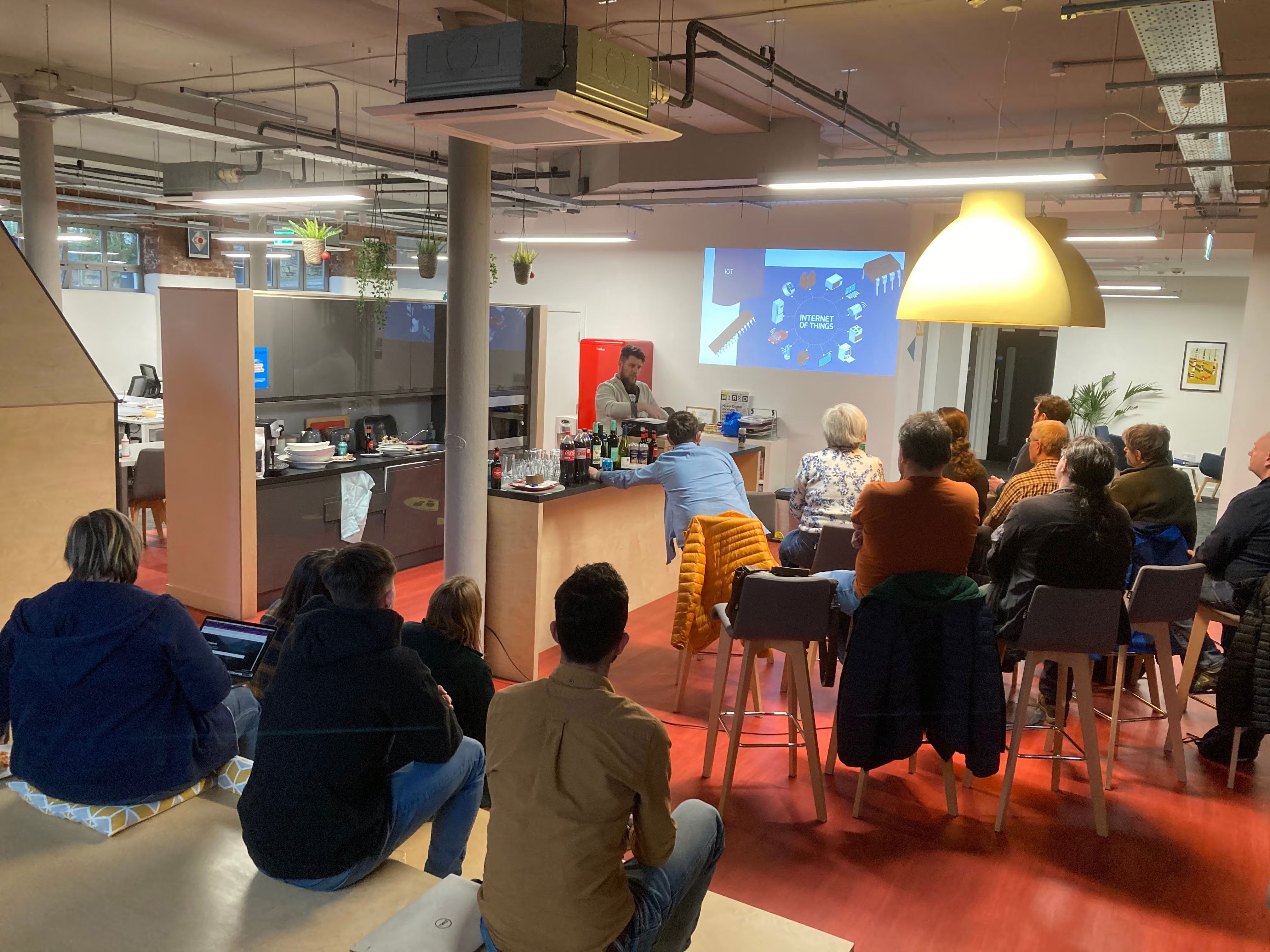 From the top, Piotr presenting at Nexer Digital, Macclesfield