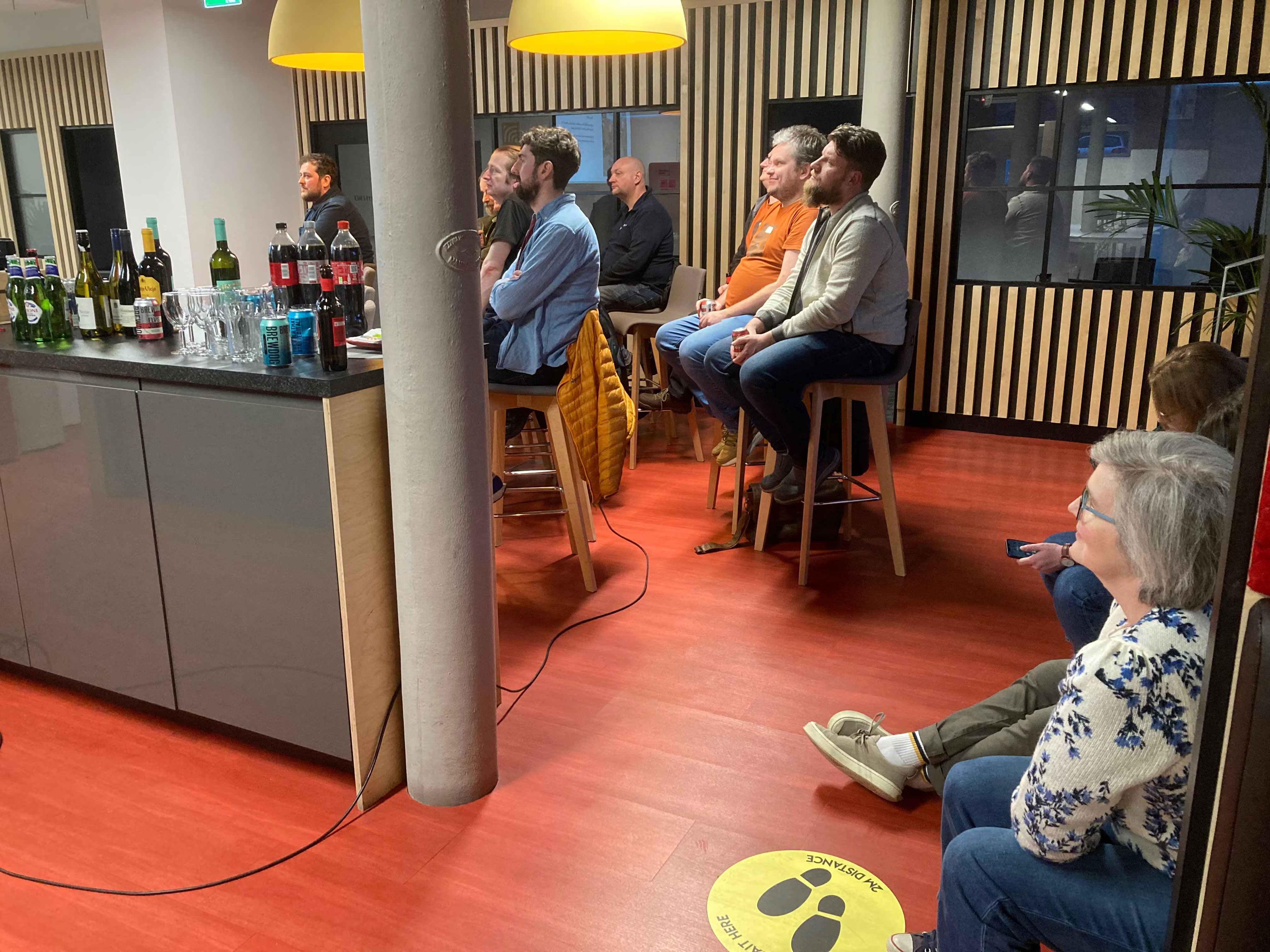 Drinks table, audience at Nexer Digital, Macclesfield