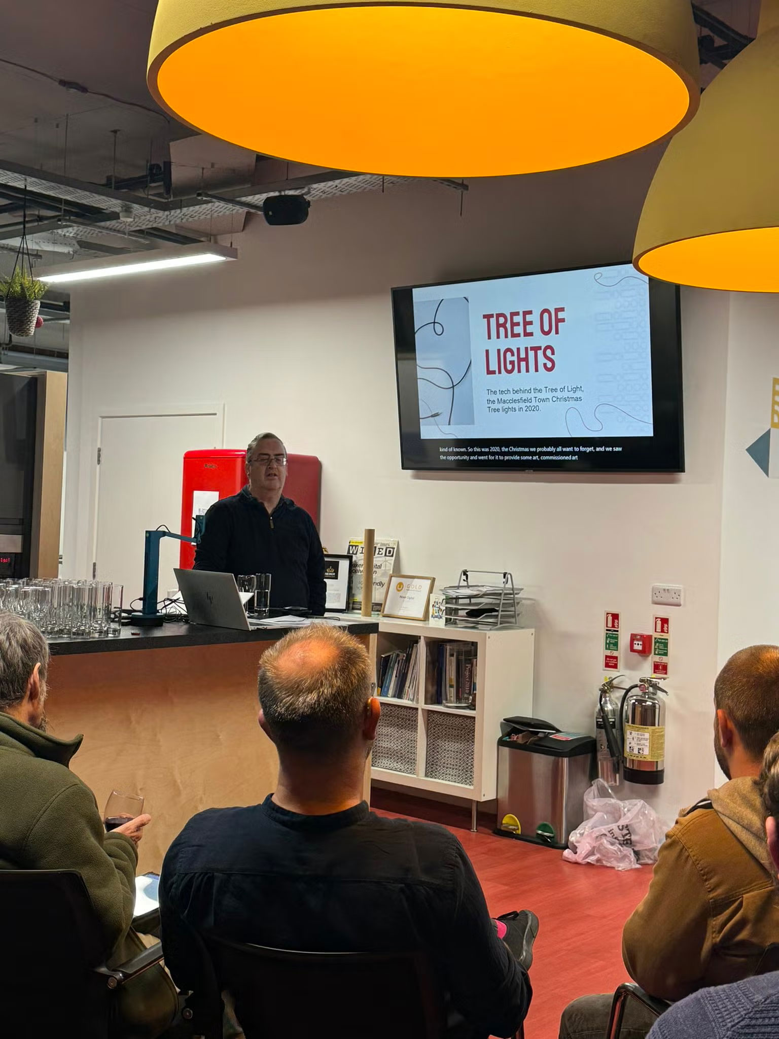 Nick Young presenting to an audience at Macc Tech