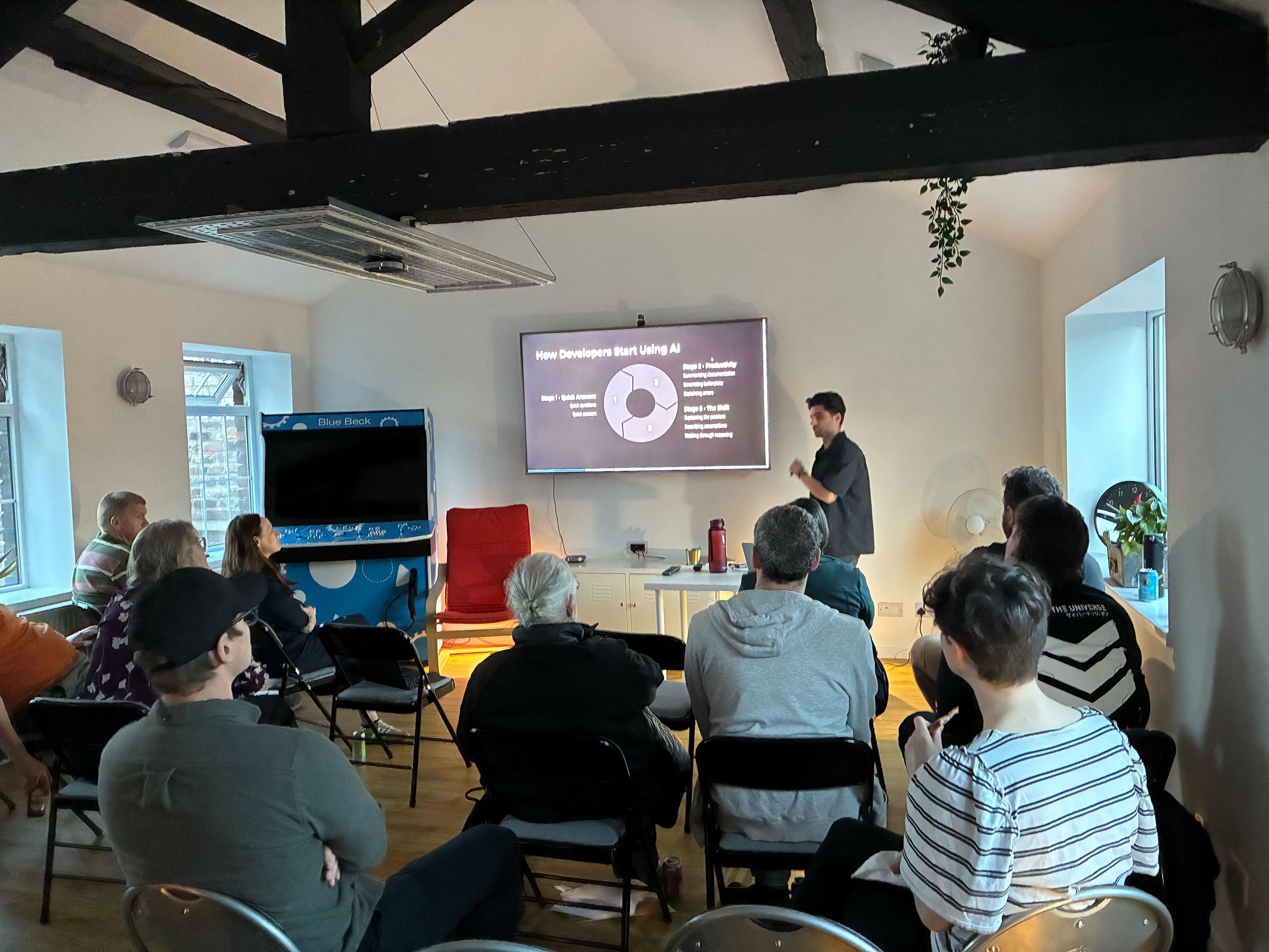 Audience engaged in Zahed's talk