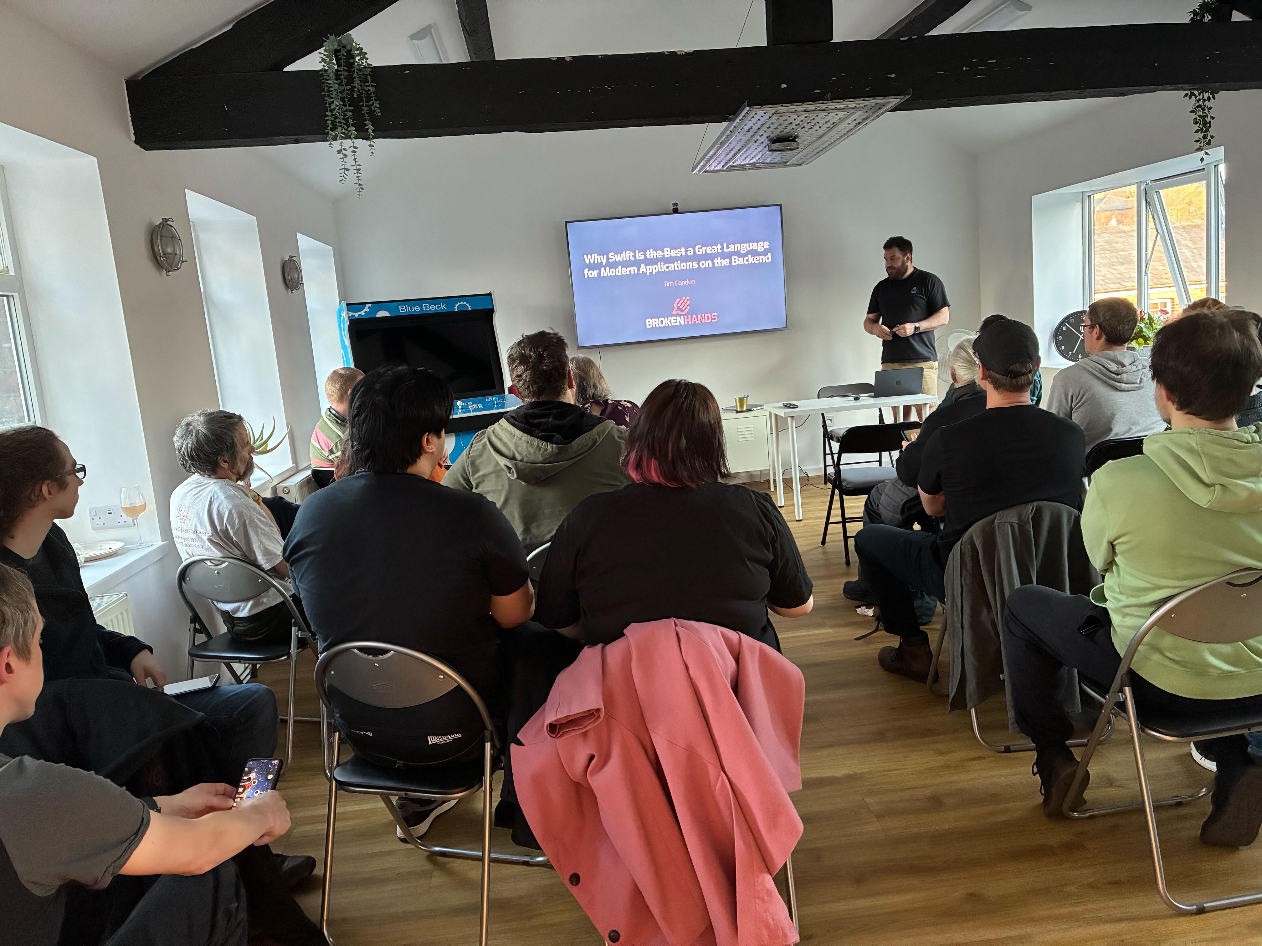 Tim beginning his presentation