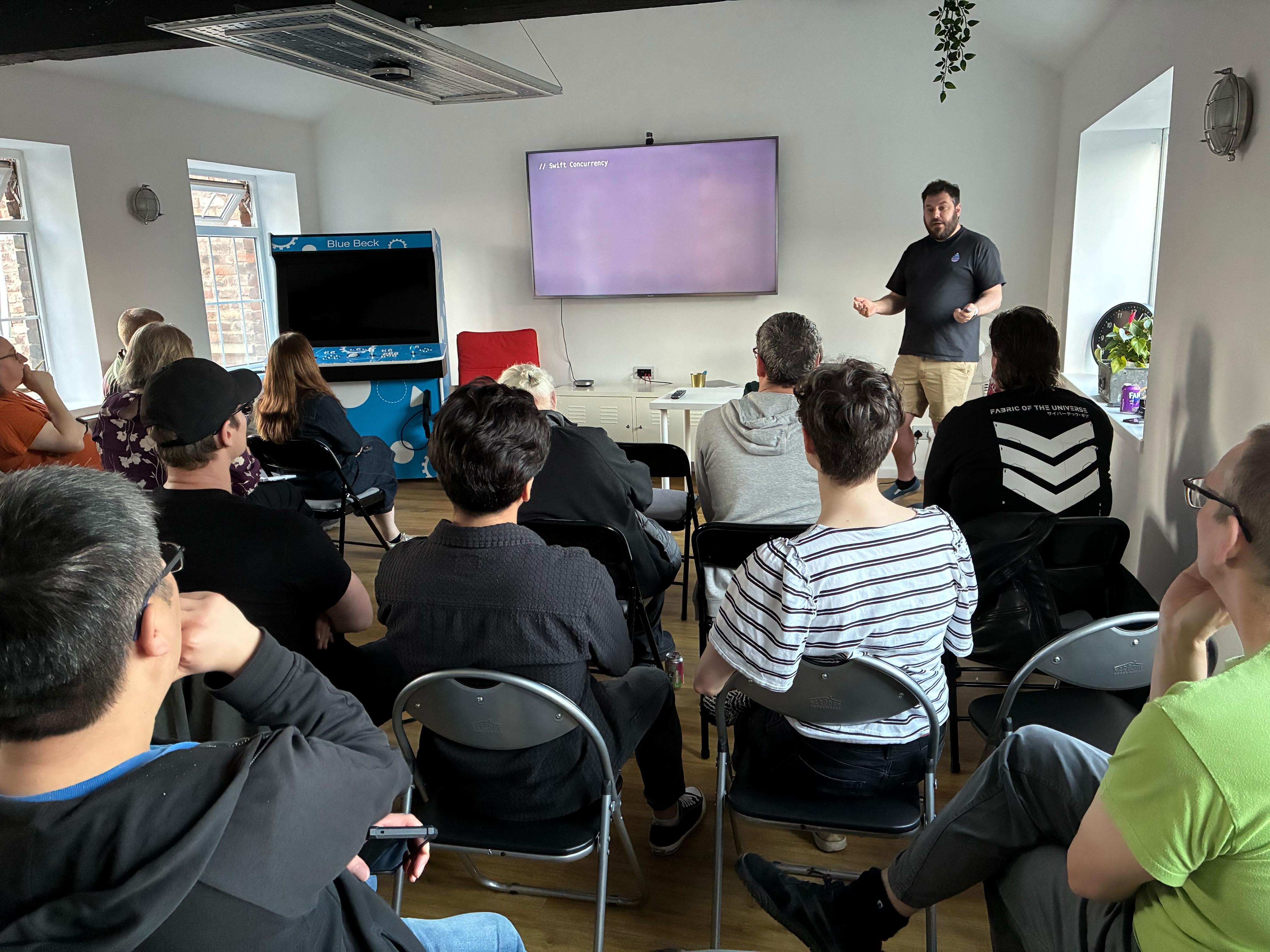 Tim explaining some code