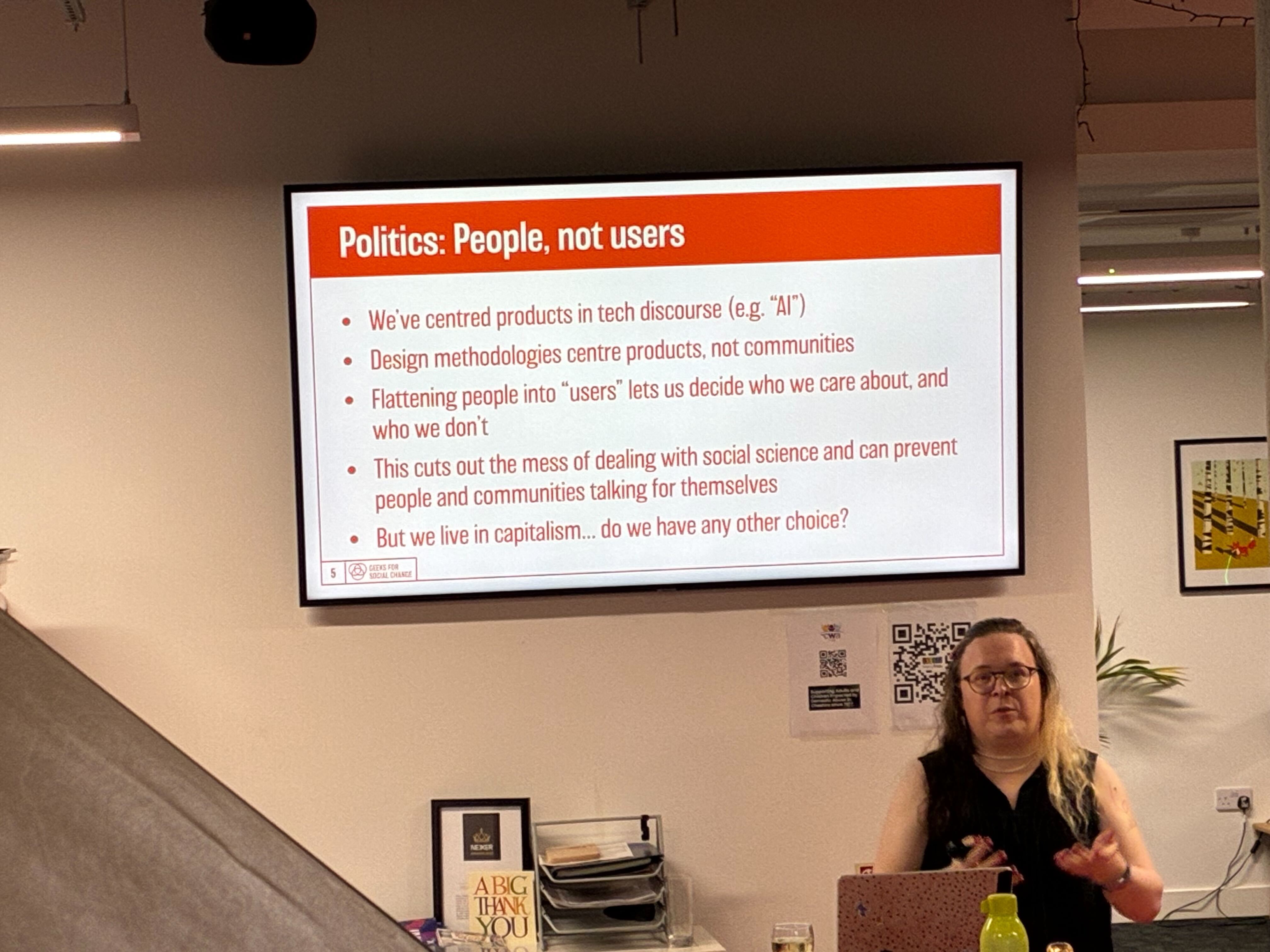 Slide reading Politics: People, not users