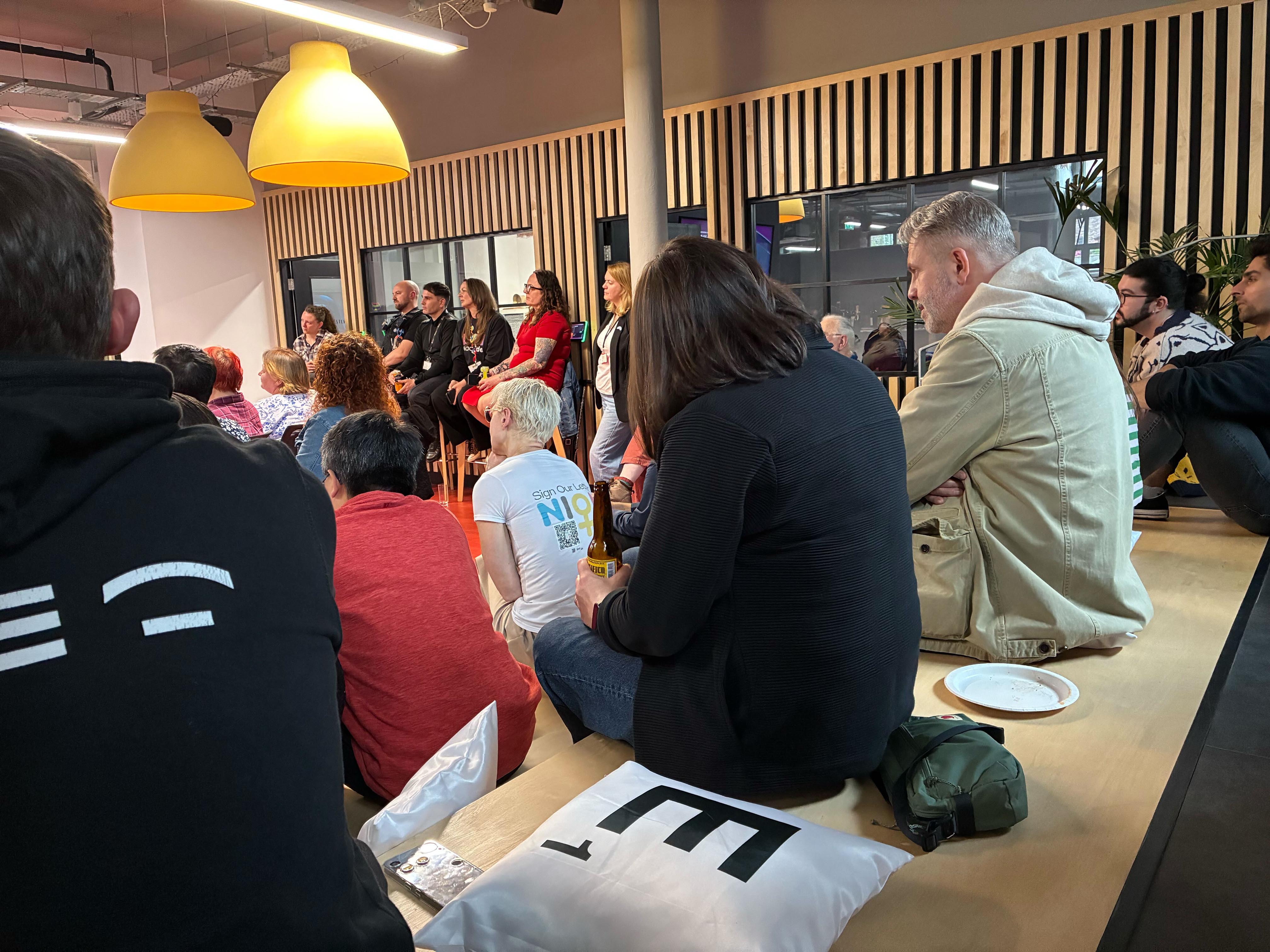 Side view of audience
