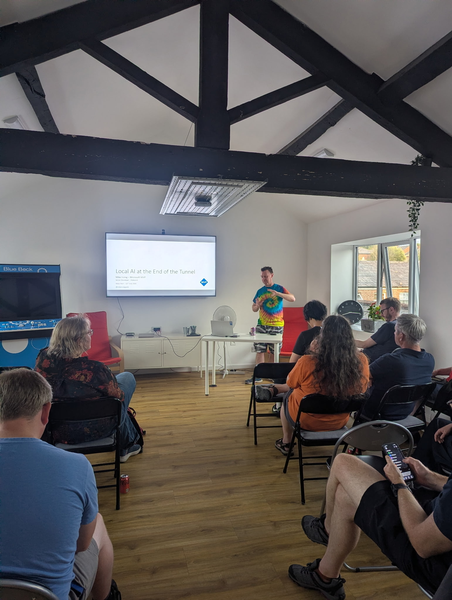 Mike introducing his talk: Local AI at the End of the Tunnel