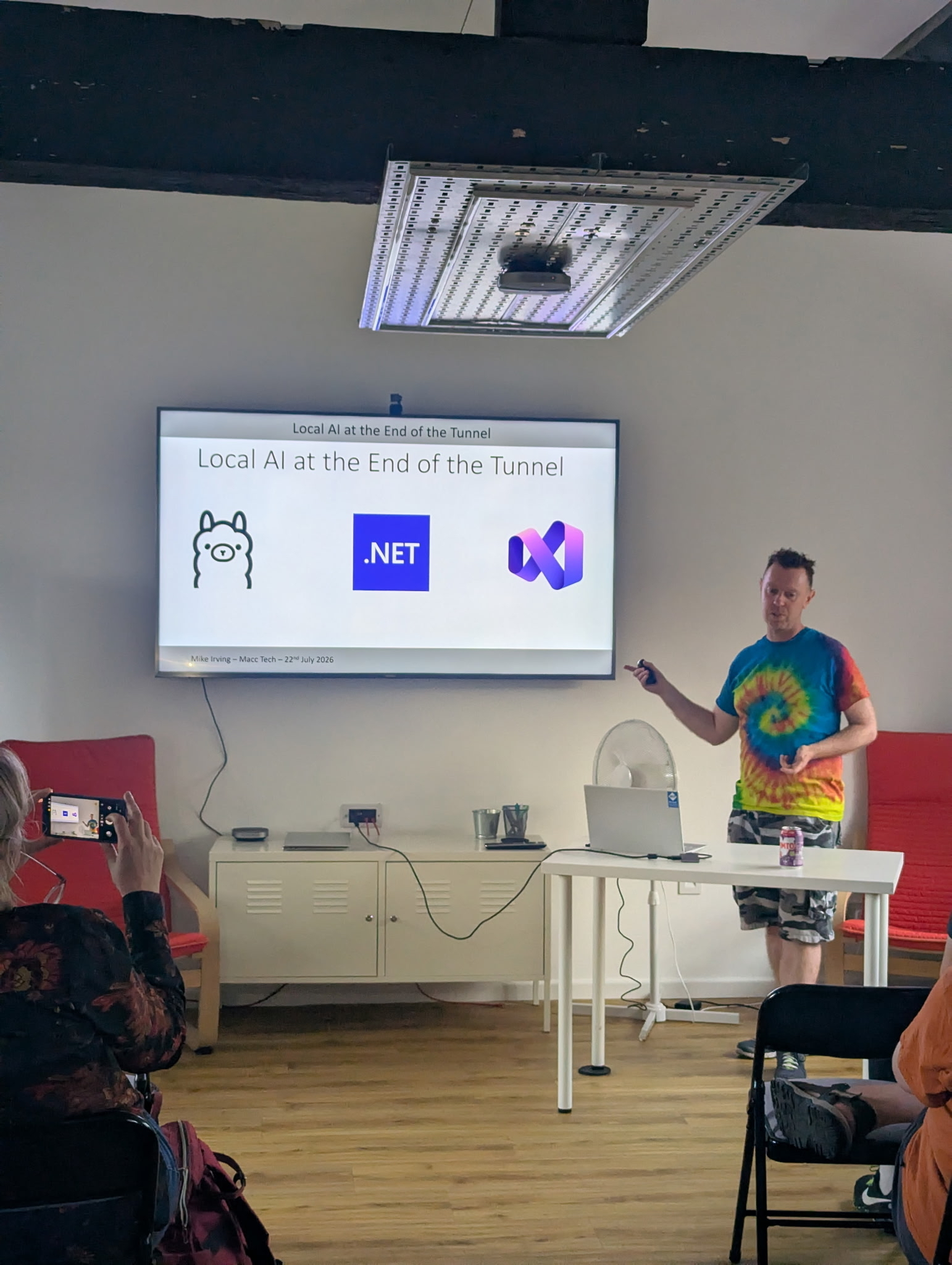 Mike explaining the components of his talk